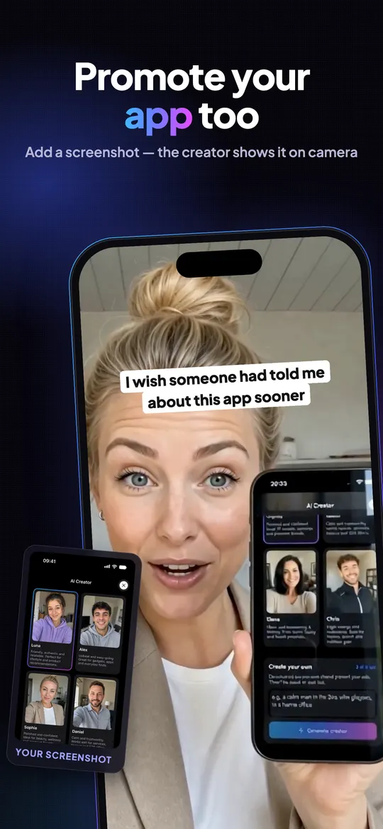 Promoting a mobile app with an AI actor